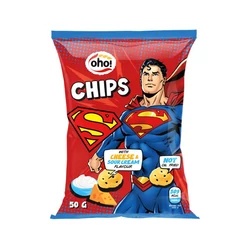 Superman Lencse Chips Sajtos-Tejfölös Ízű, 50gr (Oho!)