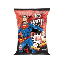Superman Lencse Chips Sonkás-Sajtos Ízű, 90gr (Oho!)
