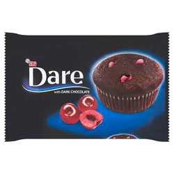 Étcsokoládés Sütemény (Muffin) Meggyszósz Töltelékkel, 45gr (Dare)