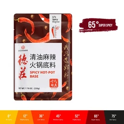 Hot Pot Leves Alap - Super Spicy 65°, 220gr (De Zhuang)