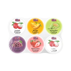Vegyes Gyümölcs Puding Kókusz Darabkákkal, 6x65gr (Rico)