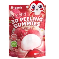 Hámozható Licsi Ízű Gumicukor, 75g (K-peelz)