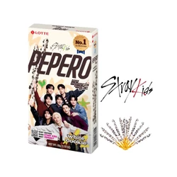 Pepero Stray Kids Fehér Csokoládé és Keksz Ropi, 32gr (Lotte)