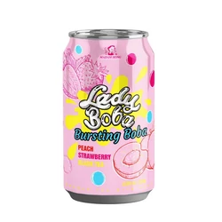 Lady Boba Barack Eper és Fekete Tea Bubble Tea, 320ml (Madam Hong)