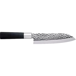 Japán Hammered Santoku Kés Fekete Markolattal (Sekiryu)