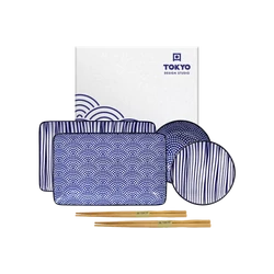 Nippon Blue Sushi Tányér Ájándékkészlet Díszdobozban, 6db (Tokyo Design)