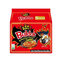 5 db Buldak 2x Csípős Csirke Ízesítésű Tészta, 700gr (SamYang)