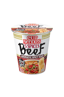 Cup Noodles Fűszeres Marha Ízű Tésztaleves, 64gr (Nissin)