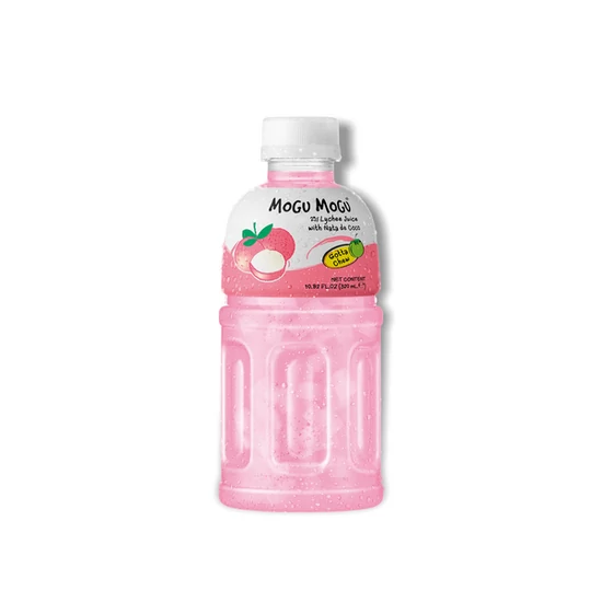 Licsi Ízű Üdítőital Kókusz Darabokkal, 320ml (Mogu Mogu)