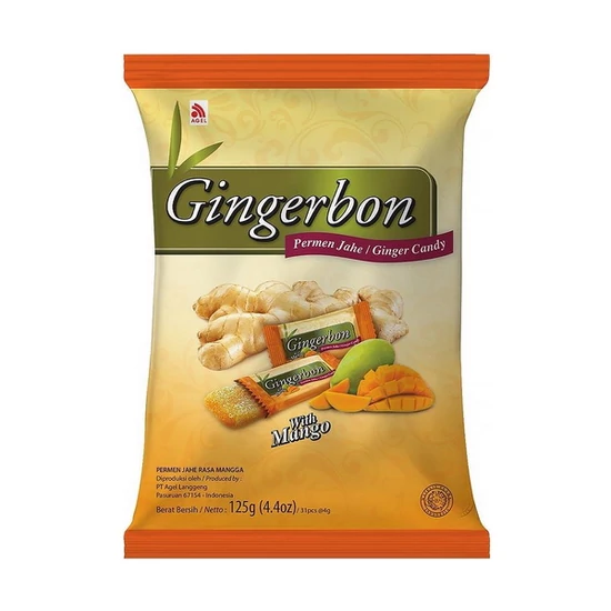 Gyömbér Cukorka Mangóval, 125g (Gingerbon)