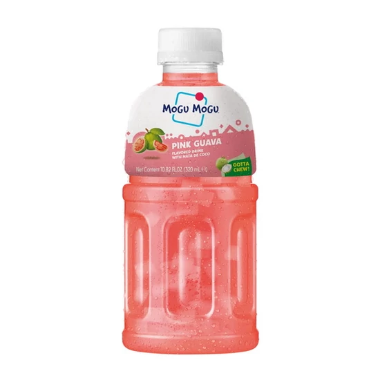 Pink Guava Ízű Üdítőital Kókusz Darabokkal, 320ml (Mogu Mogu)