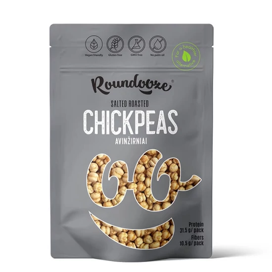 Gluténmentes Pörkölt Sózott Csicseriborsó, 150gr (Roundooze)