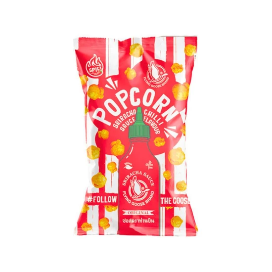 Popcorn, Sriracha Chili Szósz Ízű, 80gr (Flying Goose Brand)