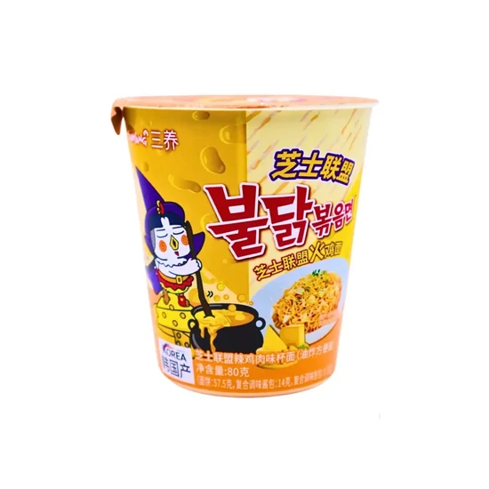 Buldak Négysajtos Csirke Ízesítésű Ramen Pohárban, 80gr (SamYang)
