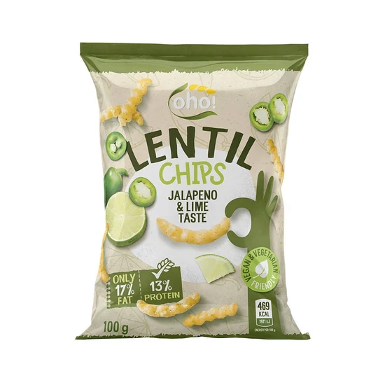 Jalapeno Lime Lencse Chips, 100gr (oho)