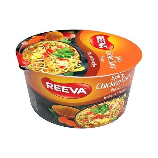 Csirkehús Ízű Instant Tésztaleves Curry Ízesítéssel, 75gr (Reeva)