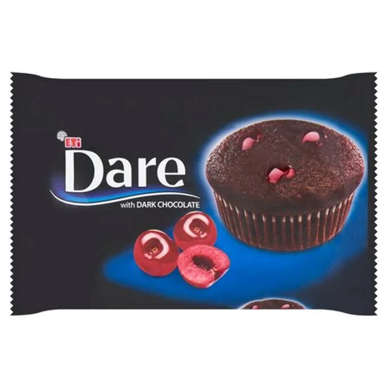 Étcsokoládés Sütemény (Muffin) Meggyszósz Töltelékkel, 45gr (Dare)
