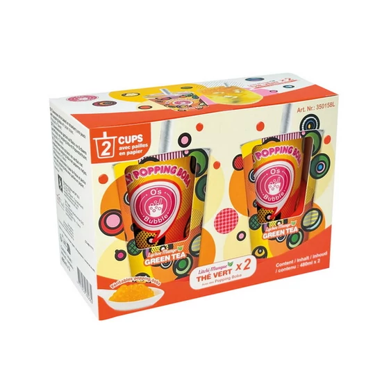 Bubble Tea - Licsi Mangó Zöld Tea 2x480ml (O's Bubble)