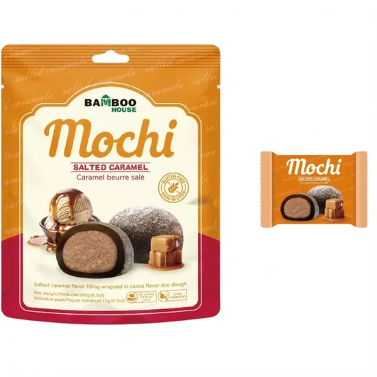 Gluténmentes Sós Karamellás Mochi, 180gr (Bamboo House)