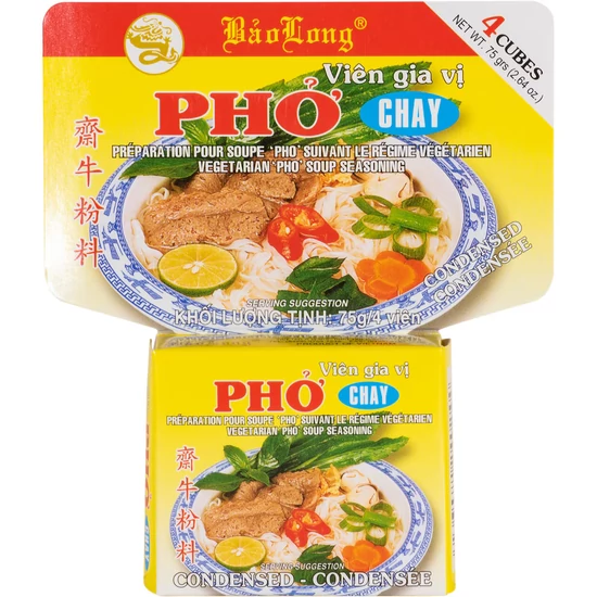 Vegán Pho Leves Ízesítő Kocka, 75gr (Bao Long)