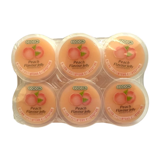 Fehér Őszibarack Zselé Kókusz Darabkákkal, 6x80gr (Cocon)