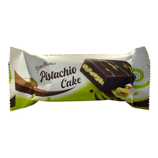 Pisztácia Krémes Piskóta Étbevonóval, 40gr (Rosso Bianco)