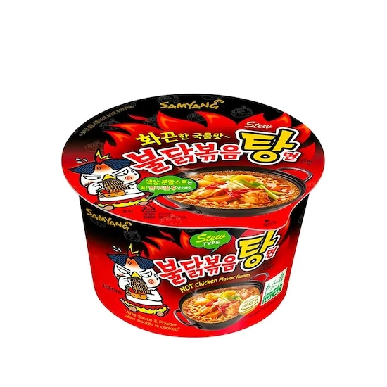 Buldak Csípős Csirke Pörkölt Ízesítésű Tészta Nagy Pohár, 120gr (SamYang)