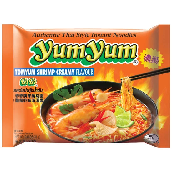 Instant Tészta Tom Yum Krémes Garnélarák Ízesítéssel, 70gr (Yum Yum)