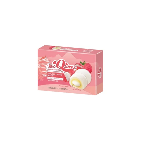 Licsi és Krém Dupla Töltelékes Mochi, 180gr (QLove)