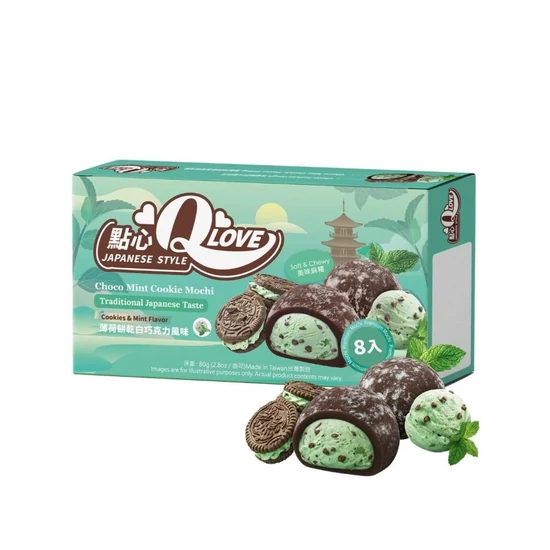 Csokoládés Menta Mini Mochi, 80gr (QLove)