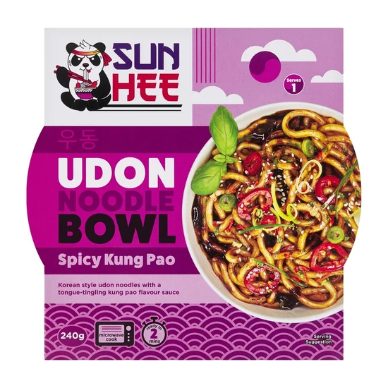 Udon Tésztatál - Csípős Kung Pao Készétel, 240gr (Sun Hee)
