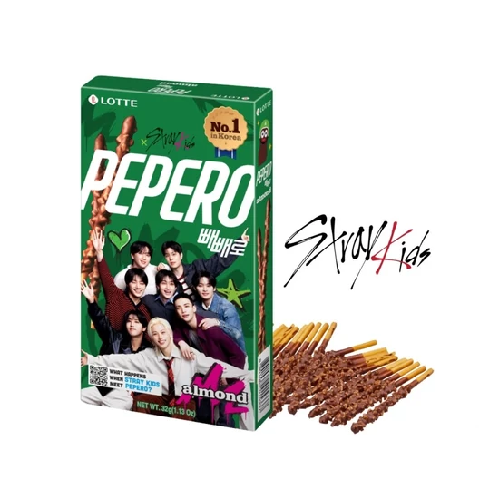 Pepero Stray Kids Mandulás Ropi, 32gr (Lotte)
