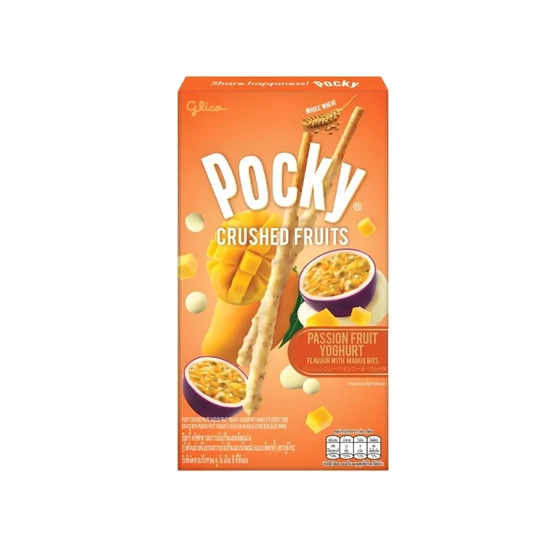 Pocky Maracuja Joghurt Ízesítésű Ropi Mangó Darabokkal, 38gr (Glico)