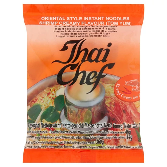 Instant Krémes Garnélarák Tom Yum Ízesítésű Tészta, 60gr (Thai Chef)