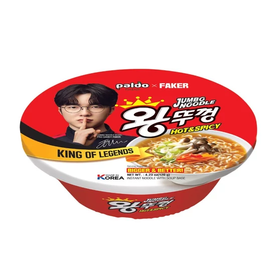 Paldo X Faker Csípős Fűszeres Ramen Jumbo Tál, 120g (Paldo)