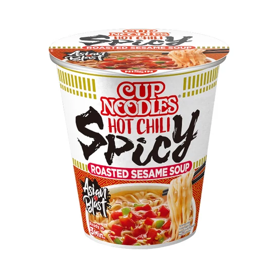 Cup Noodles Csípős Chilli Ízű Tésztaleves, 66gr (Nissin)