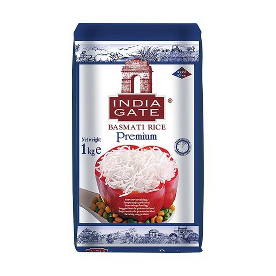 Prémium Basmati Rizs, 1 kg (India Gate)