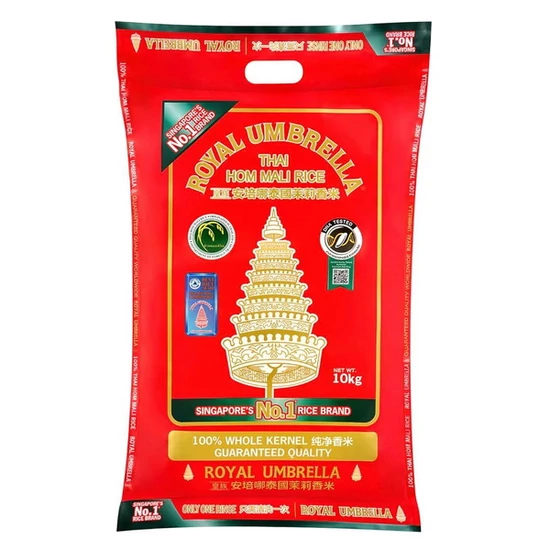 Fehér Illatos Jázmin Rizs Thai Hom Mali, 10 kg (Royal Umbrella)