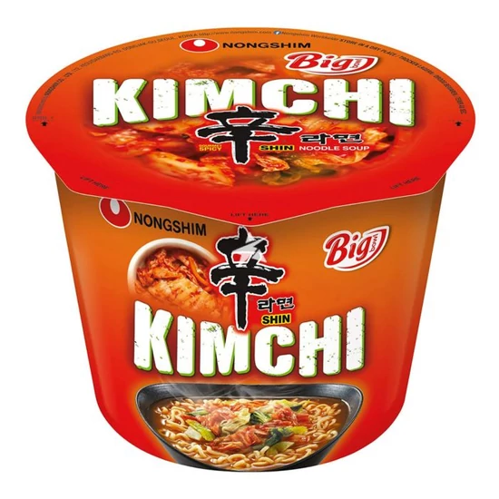 Kimchi Ízesítésű Instant Tészta Nagy Poharas, 112gr (Nongshim)