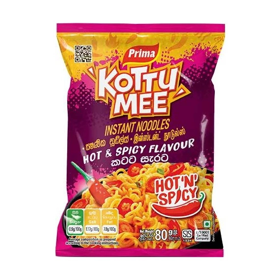Kottu Mee Instant Csípős és Fűszeres Ízesítésű Tészta, 80gr (Prima)
