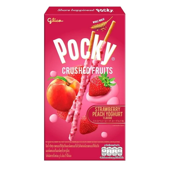 Pocky Crushed Fruits - Eper&Barack&Joghurt Ízű Ropi, 38gr (Glico)