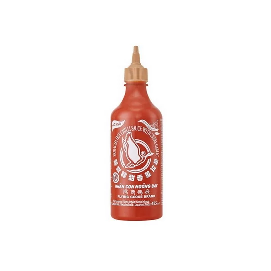 Sriracha Csípős Chiliszósz Extra Fokhagymával (No MSG), 455ml (Flying Goose)