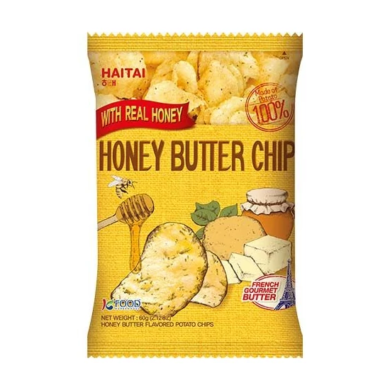 Burgonyachips Mézes Vaj Fűszerezéssel, 60g (Haitai)