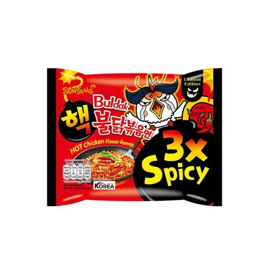 Buldak 3x Csípős Csirke Ízesítésű Tészta, 140gr (SamYang)