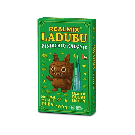 Ladubu Dubai Edition Eredeti Dubai Tejcsokoládé Pisztácia Kadayif Töltelékkel, 100gr (Realmix)