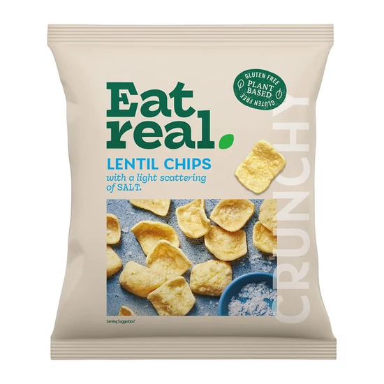Gluténmentes Lencse Chips Sós, 40gr (Eat Real)