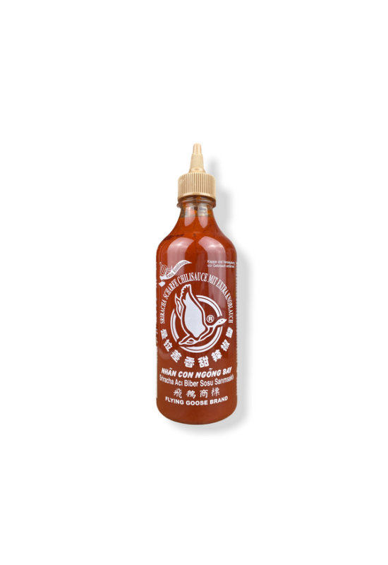 Sriracha csípős chiliszósz fokhagymával, 455ml (Flying Goose)