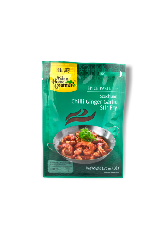 Szecsuáni Chilis-Gyömbéres-Fokhagymás Fűszer Paszta, 50gr (Asian Home Gourmet)