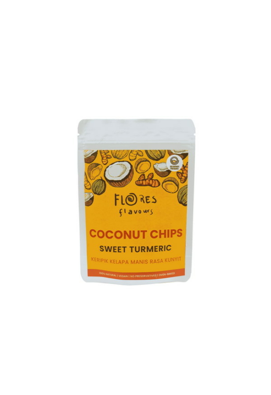 Kókusz Chips Édes Kurkumával, 40gr (Flores Flavours) 