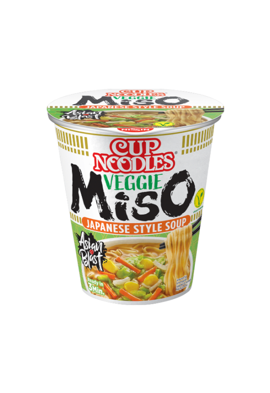 Cup Noodles Zöldséges Miso Ízű Tésztaleves, 67gr (Nissin)